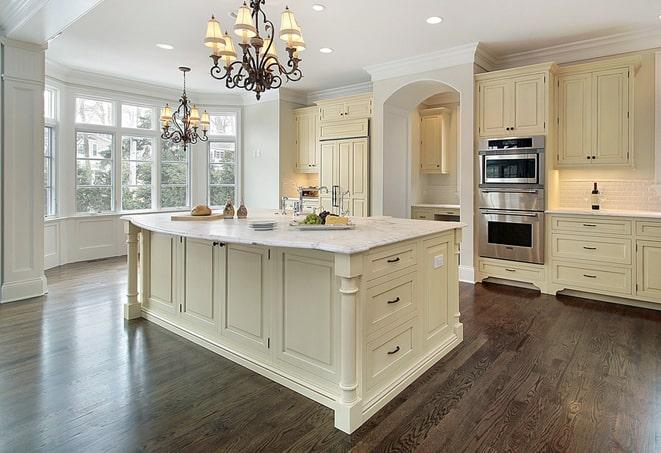 professional installation of laminate flooring in kitchen in South River